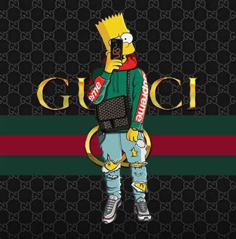 gucci bart simpson background.